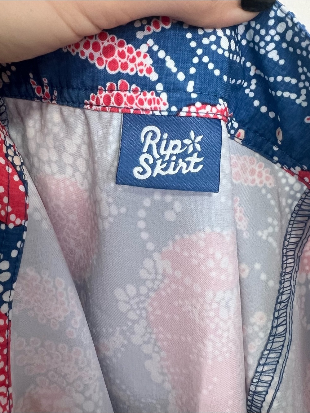 RipSkirt Hawaii La Boheme Blue Floral Wrap Travel Mini Skirt Size L Coverup - Picture 6 of 10